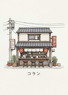 Minimalist Japanese Ramen Shop Poster