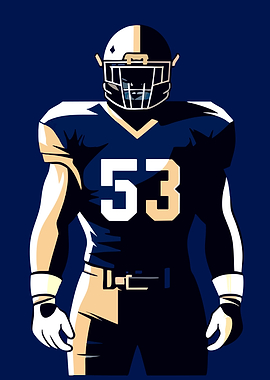 American Football Player Number 53
