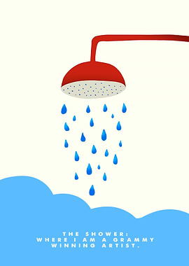 Funny Pink Bathroom Art Shower Grammy Winner Poster