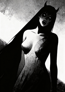 Demonic Woman with Horns