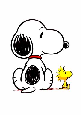 Snoopy and Woodstock Sitting Together