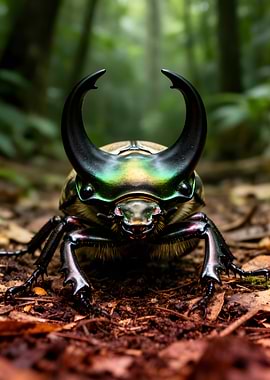 Close-up of a stag beetle