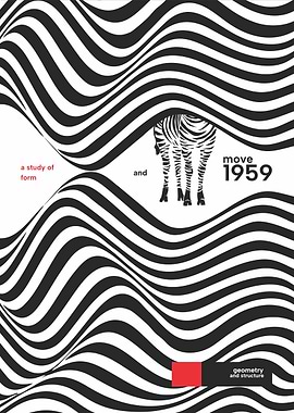 Zebra in Optical Illusion Waves