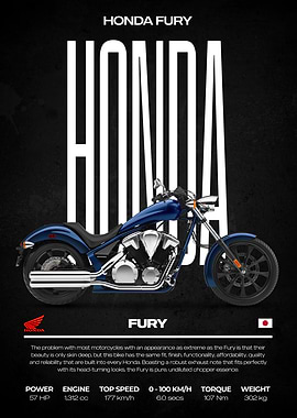 Honda Fury Motorcycle Poster