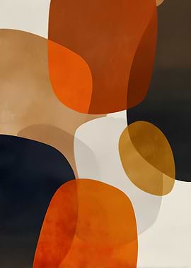 Abstract Geometric Shapes in Earth Tones