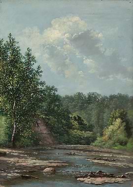 River flowing through a lush forest