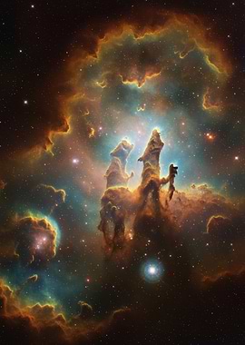 Pillars of Creation Space Nebula