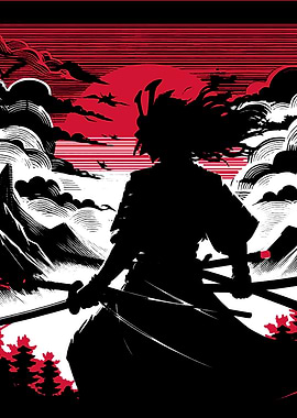 Samurai Warrior Silhouette