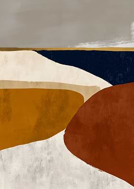 Abstract Landscape with Earth Tones