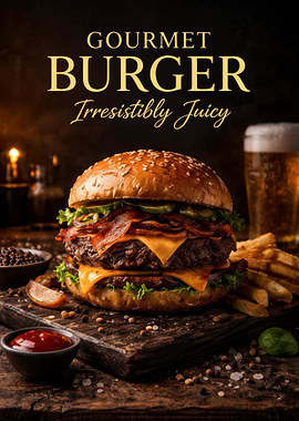 Gourmet Burger and Fries