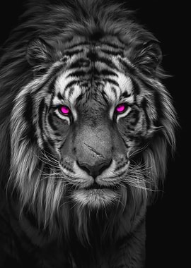 Tiger with Pink Eyes