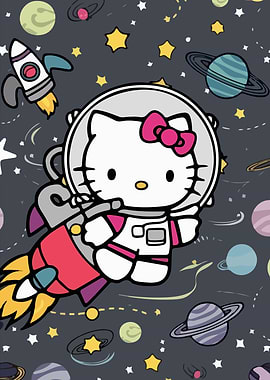 Hello Kitty Astronaut in Space
