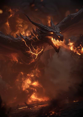 Fiery Dragon Breathing Fire