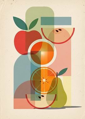 Abstract Fruit Still Life