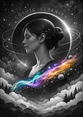 Cosmic Serenity Woman in Space