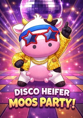 Disco Heifer Moos Party Cow