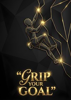 Climber with Golden Outline