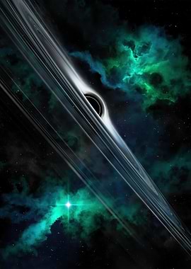 Black Hole with Accretion Disk and Nebula