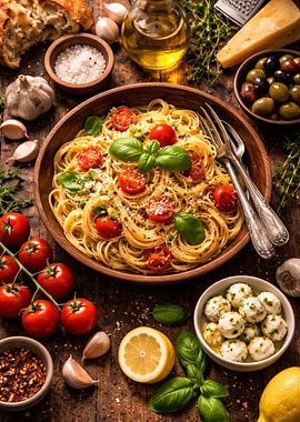 Spaghetti with Tomatoes and Basil
