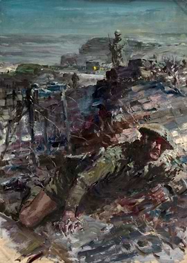 Soldier Crawling Through Wreckage