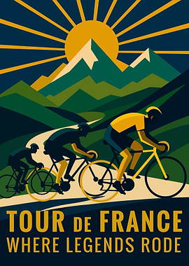Tour de France Cyclists in Mountains