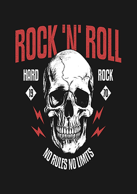 Rock 'n' Roll Skull Graphic
