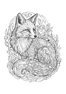 Intricate Fox Illustration