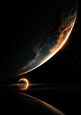 Cosmic Eclipse with Fiery Planet