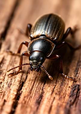 Close-up of a beetle on wood