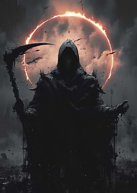 Grim Reaper with Fiery Halo