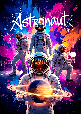 Astronauts with Saturn