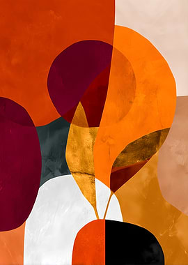 Abstract Geometric Shapes with Textured Overlays