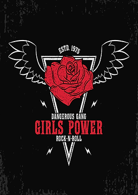 Girls Power Rock-n-Roll Emblem