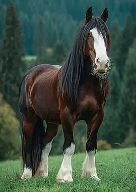 Majestic Shire Horse in a Field