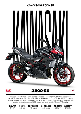 Kawasaki Z500 SE Motorcycle Poster