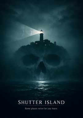 Shutter Island Lighthouse Skull Poster