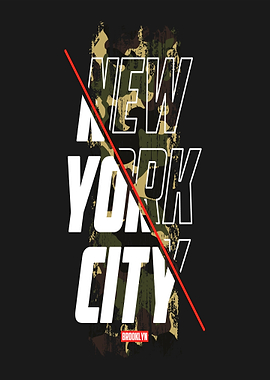 New York City Camouflage Text Art