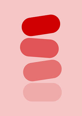 Stacked Rounded Rectangles in Gradient Red