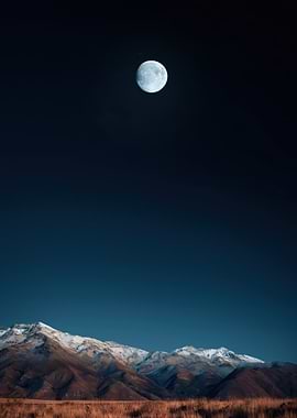 Moonlit Mountains and Plains