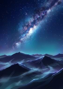 Milky Way over Misty Mountains