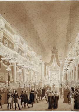 Grand Ceremony in a Lavishly Decorated Hall