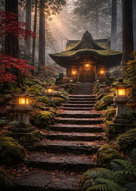Forest Shrine at Dawn
