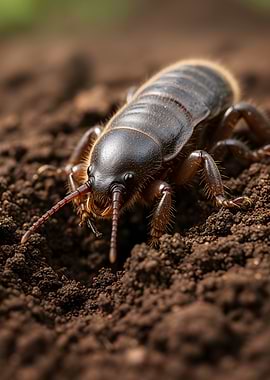 Mole Cricket in Soil