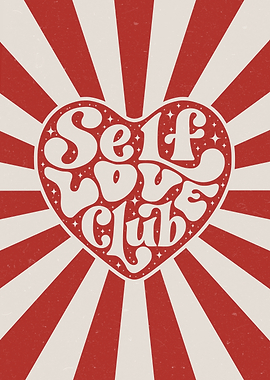 Self Love Club Heart Retro Poster