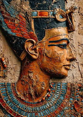 Ancient Egyptian Pharaoh Textured Portrait