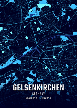 Gelsenkirchen Midnight City Map