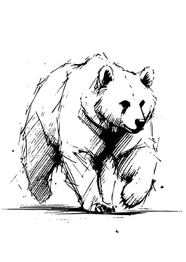 Sketch of a walking bear