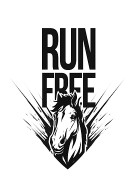 Run Free Horse Graphic