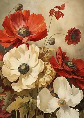 Vibrant Poppy Floral Art