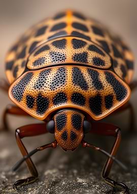 Close-up of a colorful beetle